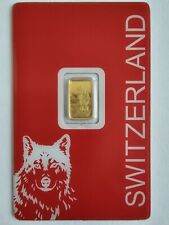 Goldbarren 1 Gramm Pamp Suisse - " Wolf " 999.9 Feingold im Blister