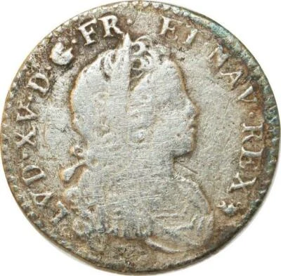 T1970 Rare 10 sols France Navarre Louis XV 1719 R Villeneuve St André - Photo 1/2