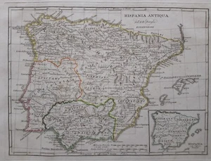 1819 Borghi Mappa Hispania Antiqua Mapa España Portugal Bética Tarraconense+++++ - Picture 1 of 2