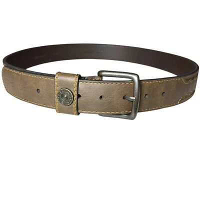 Cinturón de cuero camuflado REALTREE Woodland talla GRANDE 38-40 marrón hebilla hojas caza Foto 1 de 4