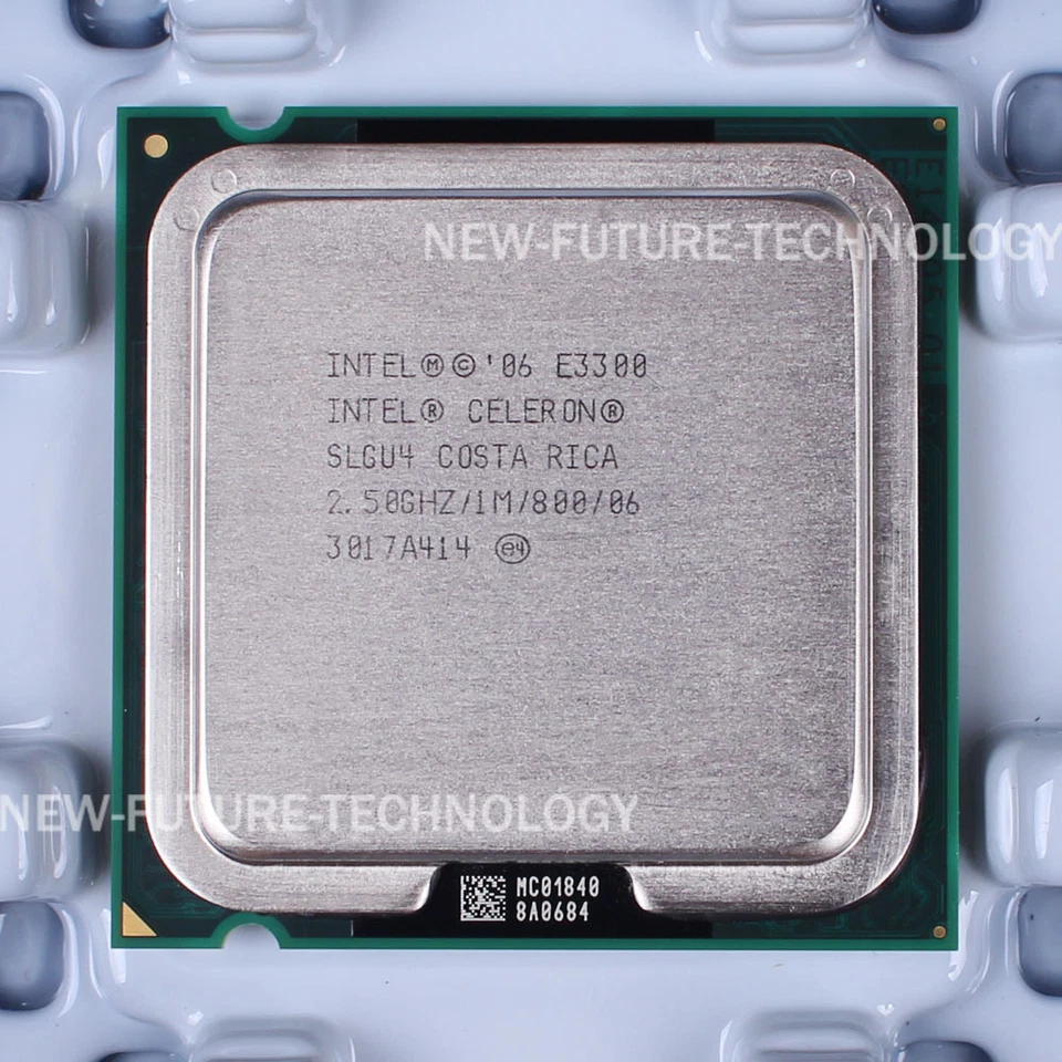 Intel Celeron Dual-Core E3300 SLGU4 CPU 800MHz 2.5 GHz LGA 775 100% Work - Image 1 of 1