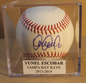 ESCOBAR, YUNEL 2013-2014 TAMPA BAY RAYS SIGNED BASEBALL MLB AUTHENTIC - Picture 1 of 2