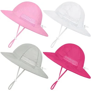4 Packs Baby Sun Hat UPF 50+ Sun Protection Adjustable Wide Brim Bucket Hat B... - Picture 1 of 7
