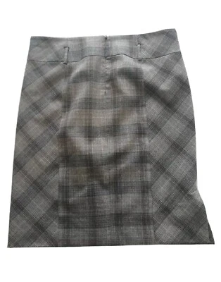 Falda Kenneth Cole Reaction marrón a cuadros talla 12  Foto 1 de 3