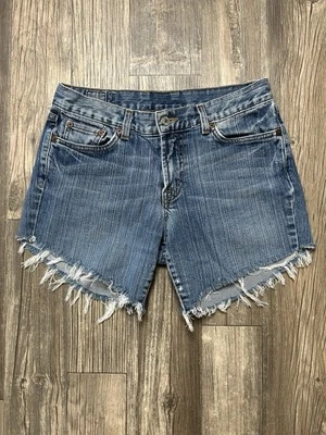 Lucky Brand Jean Shorts Women's 4/27 Blue Denim Cut Off Distressed Frayed Edges - Image 1 of 4