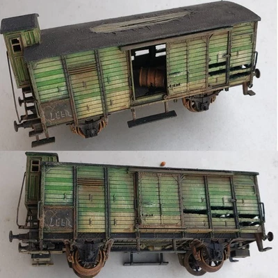 ged. Güterwagen DR/DB  gealtert-patiniert   HO/1:87 - Bild 1 von 3