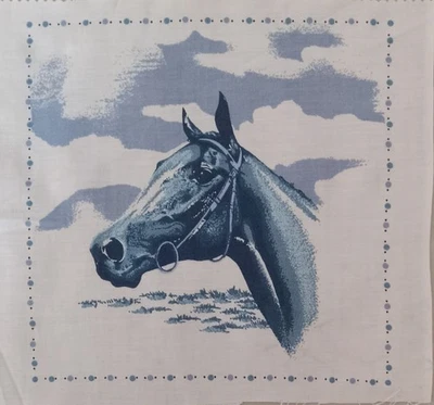 Marcus Bros ~ Country Life ~"Horse Head"~ Cotton Fabric Panel ~ 8"x8" - Image 1 of 3