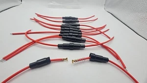 10 pcs  Inline Screw Type 5x20mm AGC Fuse Holder 18 Awg Wire - Picture 1 of 1