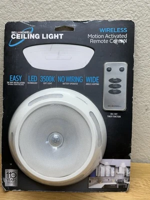 Bell + Howell Solutions Light White Flush Mount Wireless Remote Motion Box Wear - Image 1 of 4