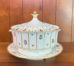 PURÉ CUBIERTO "HENRIETTE" REAL COPENHAGEN con soporte, grande, ¡perfecto! - Imagen 1 de 9