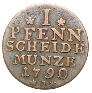Brandenburg Preussen - Friedrich Wilhelm II. - Münze - 1 Pfennig 1790 A - Bild 1 von 2
