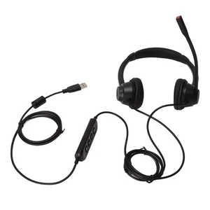 USB Telephone Headset Noise Cancelling Volume Adjustment Mute Binaural Custom FY - Afbeelding 1 van 22
