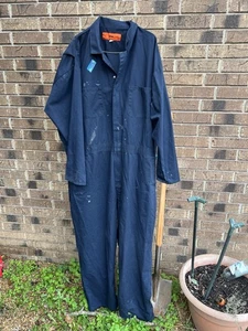 Cintas Men's Work Utility Coveralls Navy Blue, Long Sleeves, Pockets Size 52 - Picture 1 of 4