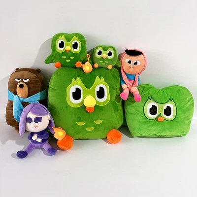 Duolingo Peluche Dúo Búho Verde Falstaff Lily Zari Regalo para Niños Muñeca Juguete de Peluche Foto 1 de 4
