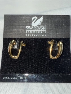 Pendientes de aro con bisagra trasera Swavorski con detalles pavé - Falta una piedra Foto 1 de 4