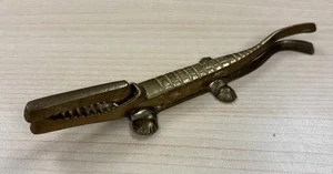 Charming Vintage Brass Crocodile Nutcrackers 6.75” - Picture 1 of 9