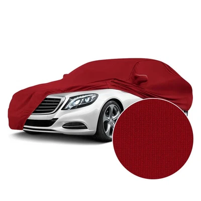 For Cadillac Fleetwood 95-96 Satin Stretch Indoor Pure Red Custom Car Cover Foto 1 de 4