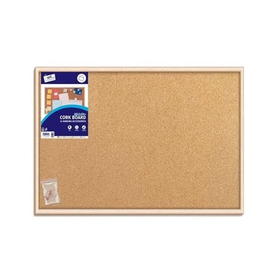 Cork Board 300 x 450 mm Wooden Frame Pinboard For Notice Memo Office School - Image 1 of 4