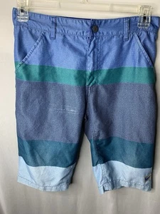 Boys Sz 18 Reg Waist 29 Nike Striped Blue Shorts - Picture 1 of 9