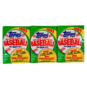 1987 TOPPS BASEBALL (3) SEALED WAX PACKS 51 CARDS - MCGWIRE - BONDS- BO - LARKIN - Picture 1 of 4