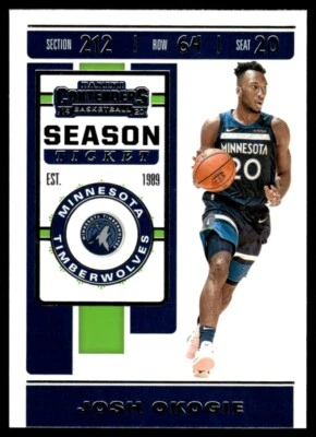 2019-20 Panini Contenders Josh Okogie Minnesota Timberwolves #52 - Image 1 of 2