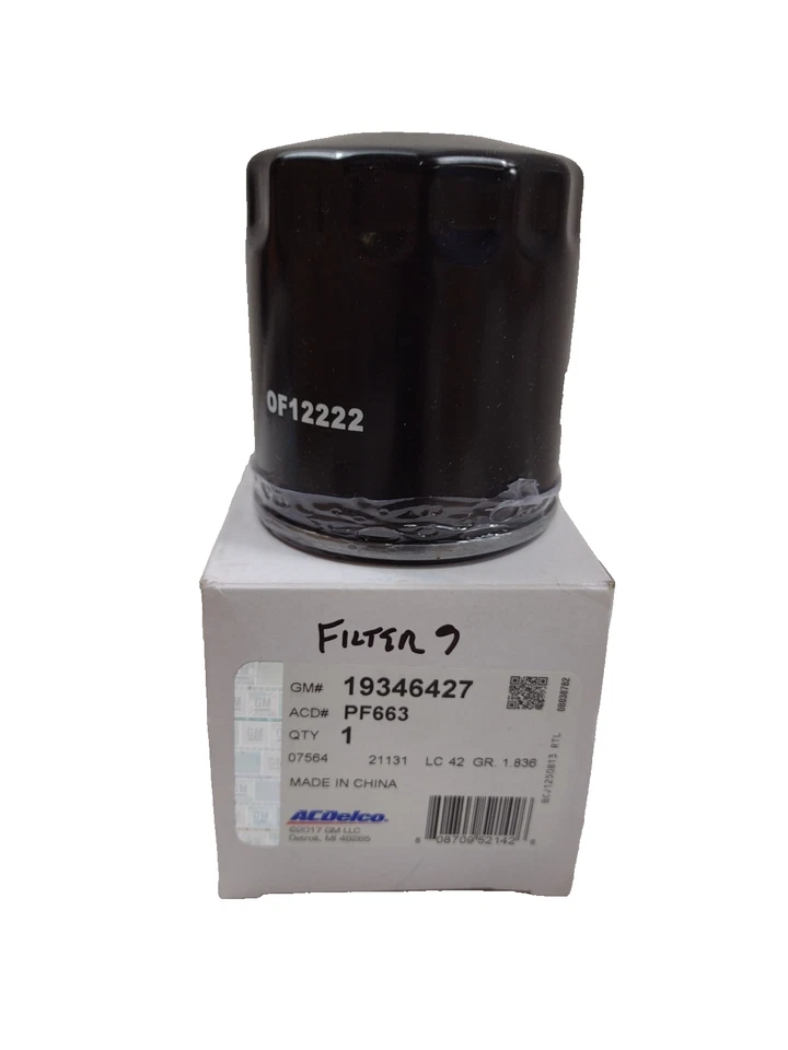 Filtro de aceite de motor GM 19346427 ACDelco PF663 genuino OEM Foto 1 de 3