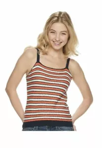 Juniors Striped Sweater Tank Top Size XXL NWT Color Blue Coral New $36 FREE SHIP - Picture 1 of 1