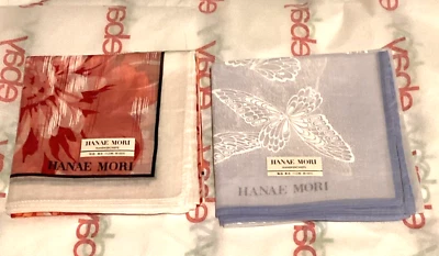 2 - Hanae Mori, хлопковые носовые платки 16", новый винтажный, оригинальный конверт, Япония - Изображение 1 из 4