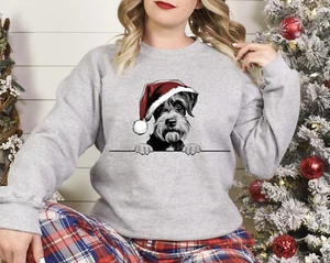 Xmas Sweater Schnauzer Dog Christmas Sweater Xmas Jumper Xmas Sweatshirt Santa - Picture 1 of 2