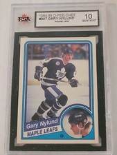 1984-85 O-Pee-Chee Card # 307 Gary Nylund Rookie Card Graded KSA 10 Gem MT