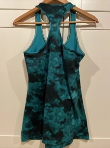 Lululemon cooles Racerback Savasana geometrisches Tanktop Gr. 6? Smaragdgrün - Bild 1 von 3