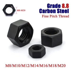 Tuerca hexagonal completa rosca paso fino grado 8,8 acero al carbono tuercas hexagonales M8-M20 - Imagen 1 de 16