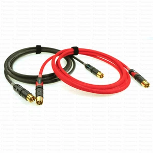 MOGAMI Hi Definition RCA Cable Pair w/ NEUTRIK ProFi RCA Connectors & Sleeving - Picture 1 of 6