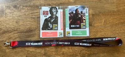 Pase profesional Comic Con International 2017 2018 con cordón The Walking Dead Foto 1 de 4
