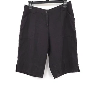 J. Jill 100% linen Bermuda shorts womens Size 8p black beach - Picture 1 of 8