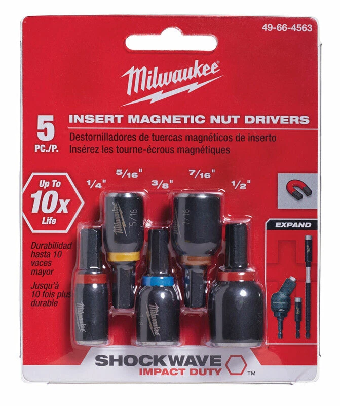 Milwaukee SHOCKWAVE Assorted 1.5 in. L Insert Nut Driver Set Steel 5 pc. - Image 1 of 1