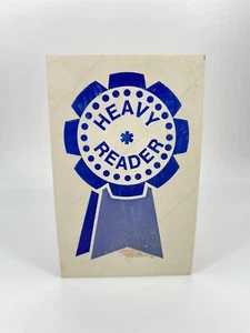 Vintage Grade School “Heavy Reader” Award Sticker - Picture 1 of 3