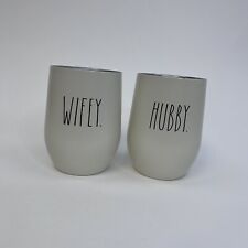Rae Dunn Hubby and Wifey Set of 2 Insulated Stainless Steel Wine Glasses 