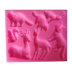 Exquisite Forest Animals Deer Rabbit Mold Craft Cake Chocolate Soap Decorating - Picture 1 of 8