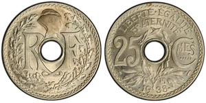 Essai 25 Centimes Lindauer .1938. PCGS SP 66 Gem-78.3 - MA - Imagen 1 de 2