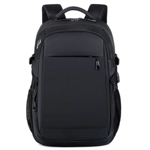 Men Women Backpack Large Business School Travel Rucksack 15.6'' Laptop Bag Black - Picture 1 of 14