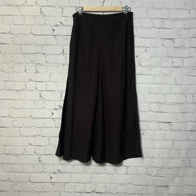 NIC + ZOE женщин шикарный коричневый Midi юбка льняной смеси размер 10 эластичный пояс - Изображение 1 из 4