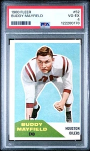 Fleer 1960 Fútbol PSA 4 Buddy Mayfield #52 - Imagen 1 de 2
