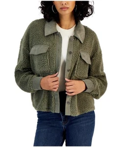 Hippie Rose Womens Corduroy Trimmed Sherpa Fleece Jacket - Picture 1 of 2