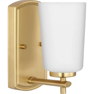 Progress Lighting P300465 Adley 1 Light 8" Tall Bathroom Sconce - Brass - Picture 1 of 4