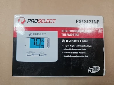 ProSelect PSTSL21NP 2 Heat 1 Cool Dual Power Non-Programmable Thermostat - Image 1 of 4