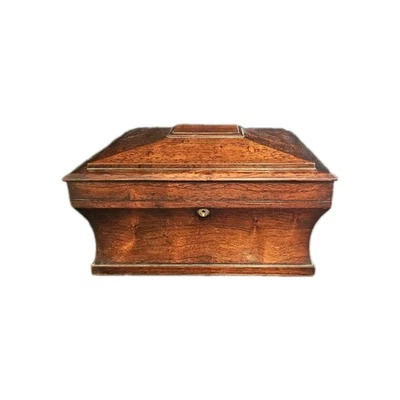 A Large Regency Rosewood Sarcophagus Shaped Tea Caddy, Original Interior C1820 - Image 1 of 4