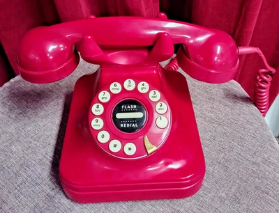 TELÉFONO GIRATORIO ROJO - GRANERO DE CERÁMICA 'GRAND' - PULSADOR/LÍNEA FIJA/TONO DE MARCACIÓN/CABLEADO Foto 1 de 4