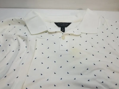 Banana Republic Polo Womens Large L White Cotton Blend Casual Top Shirt - Image 1 of 4