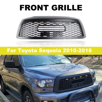 Parrilla delantera estilo Toyota Sequoia TRD 2010-2018 con luces LED y letras Foto 1 de 4